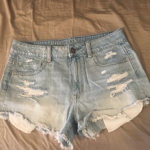 AE High waisted distressed denim shorts